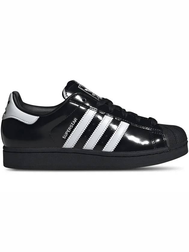 아디다스 수퍼스타 II 블랙 화이트 페이턴트 여성
