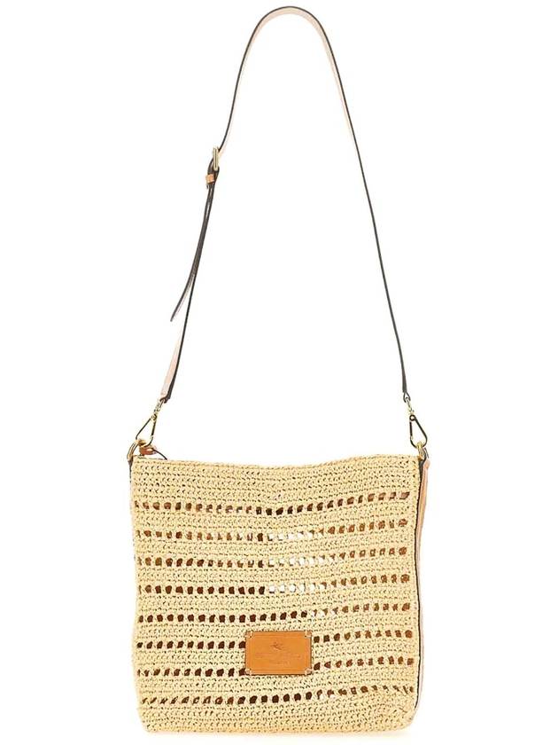Etro Perforated Raffia Shoulder Bag