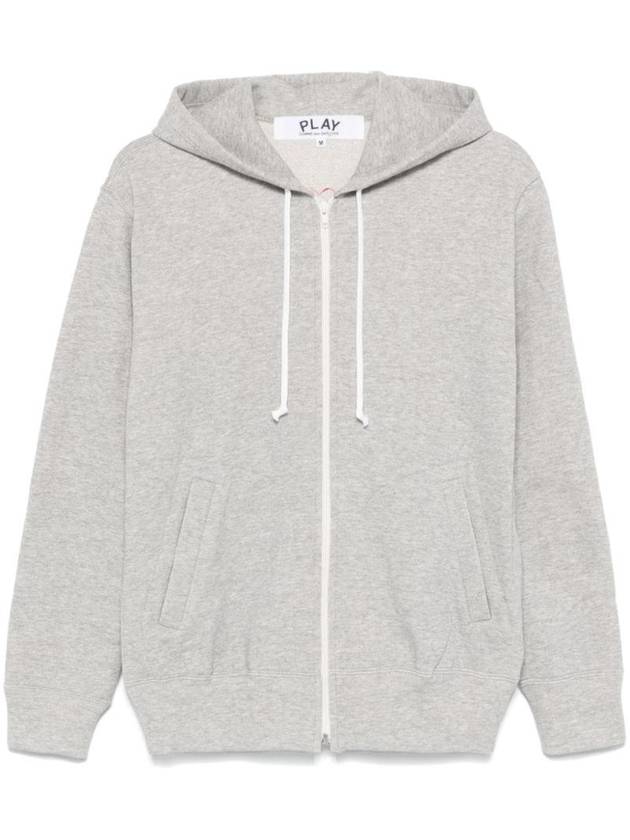 꼼데가르송 플레이 시그니처 하트 패치 후드집업 그레이