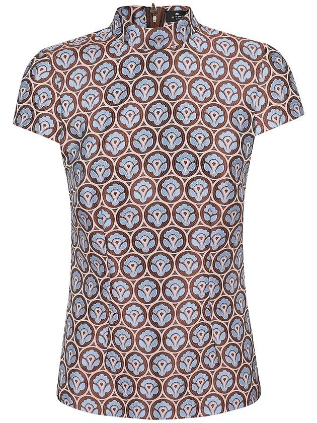Etro 플로럴 자카드 하이넥 탑 WRJA004499TFA07_S9880