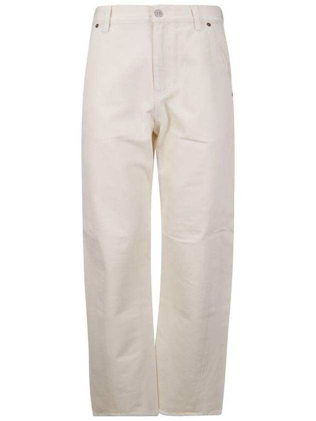 빅토리아 베컴 로고 패치 테이퍼드 레그 진