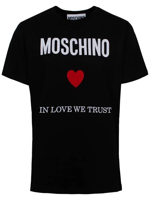 Moschino 로고 프린트 크루넥 티셔츠 07030541_J2555