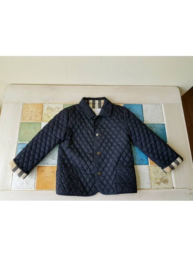 버버리 칠드런 3Y 남녀공용 키즈 네이비 누빔 퀼팅 자켓