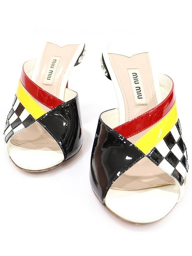 5XX290 멀티 컬러 페이던트 크리스탈 오픈토 여성 샌들 35