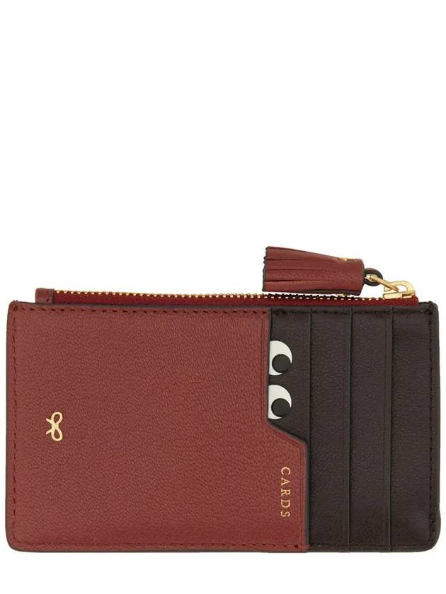 Anya Hindmarch Peeping Eyes 지퍼 카드 케이스 195539_DAMSON