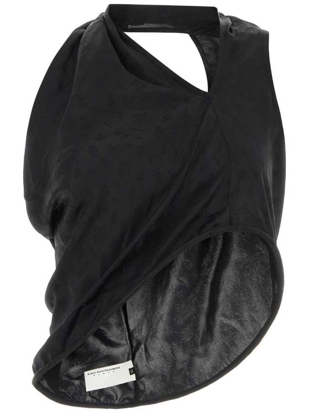 KIKO KOSTADINOV 블랙 새틴 하이데 탑 KKWSS23TP0322 NIGHTBLACK