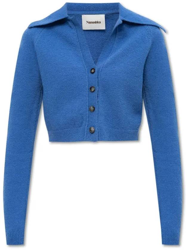 Nanushka Josi 칼라 크롭 카디건 NW22PFSW004530_BLUE
