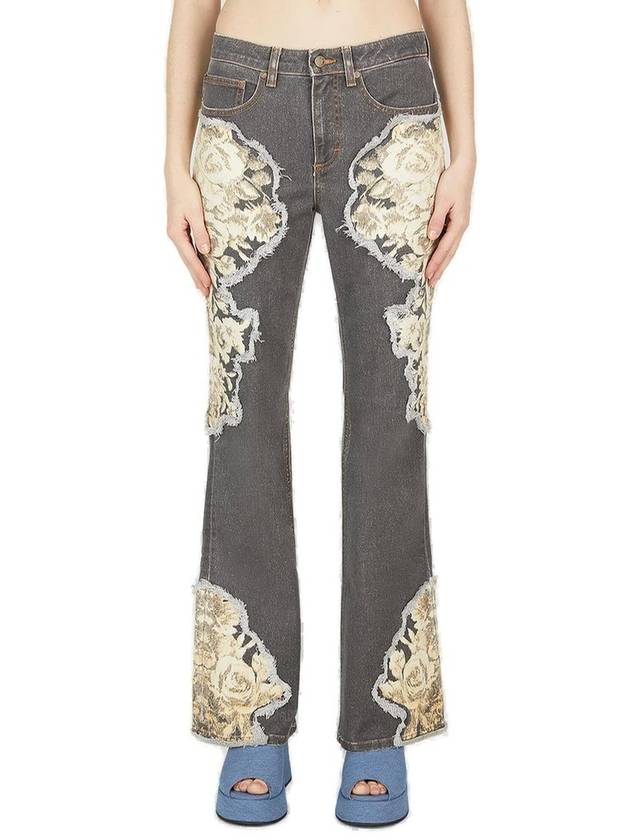 게스 프린트 플레어 진