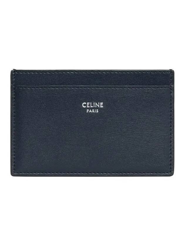 셀린느 남성 로고 프린트 카프 스킨 카드 지갑 블루 사크르