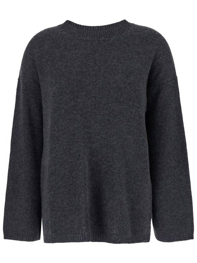 ALLUDE Grey Relaxed Crewneck Sweater in Cashmere Woman 2451115084