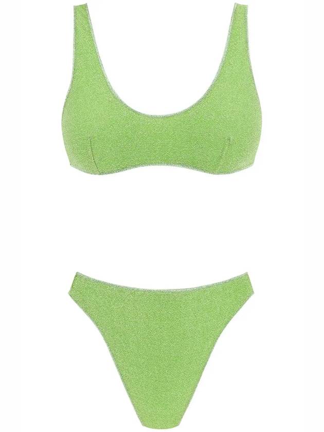 Oseree Lumiere 90년대 글리터 비키니 세트 LMF202_LIME