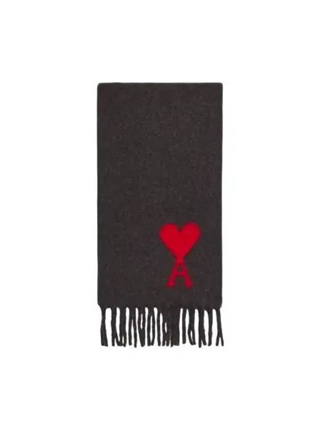 아미 오버사이즈 하트 로고 스카프 다크 그레이 AMI de Coeur Oversize Scarf Dark Grey