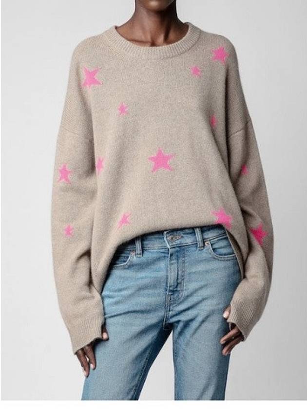 쟈딕앤볼테르 Markus 핑크 스타 캐시미어 니트
