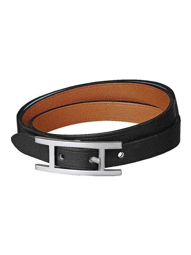 에르메스 비하피 더블 투어 팔찌 블랙 브라운