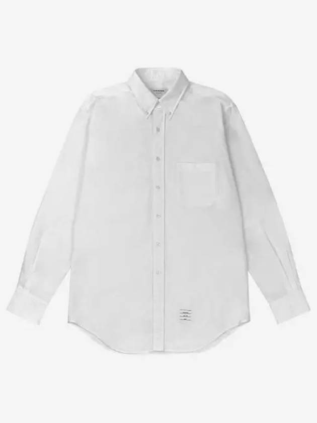톰브라운 코튼 옥스포드 그로그랭 플래킷 셔츠 화이트 Thom Browne Cotton Oxford Grosgrain Placket Shirt White