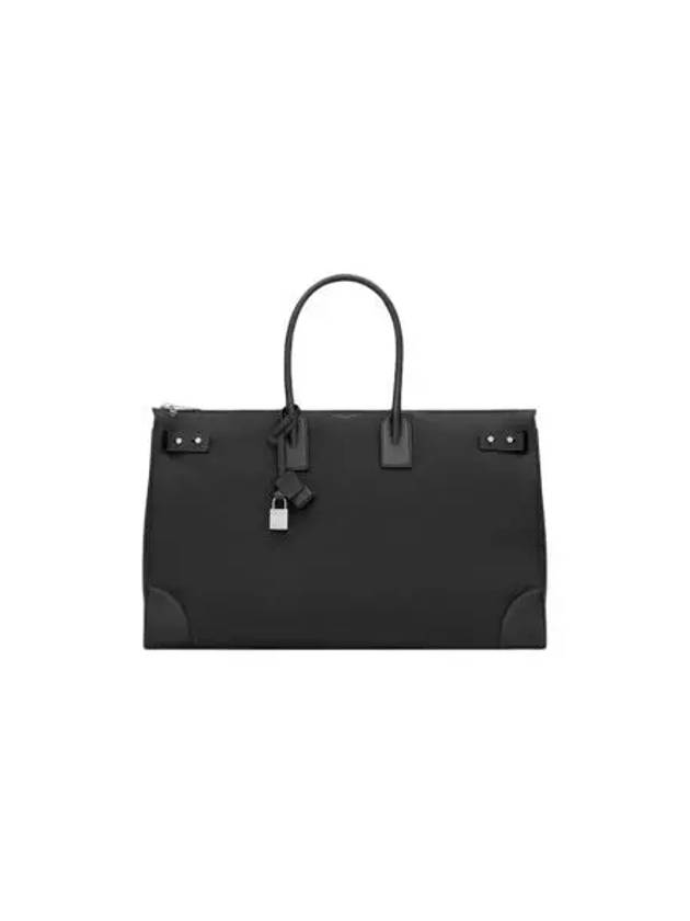생로랑 삭 드 주르 48H 더플 나일론 앤 레더 블랙 Saint Laurent Sac De Jour 48H Duffel in Nylon and Leather Black
