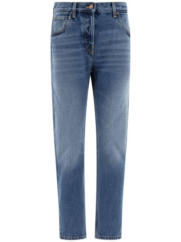 프라다 코튼 데님 스트레이트 진 블루