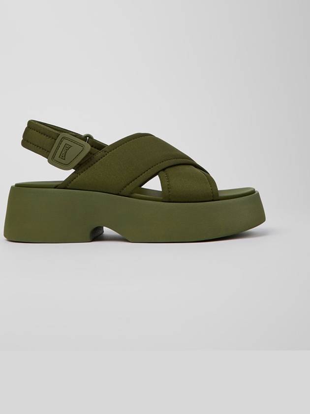 캠퍼 여성 타샤 Tasha 크로스 스트랩 샌들 신발 Green