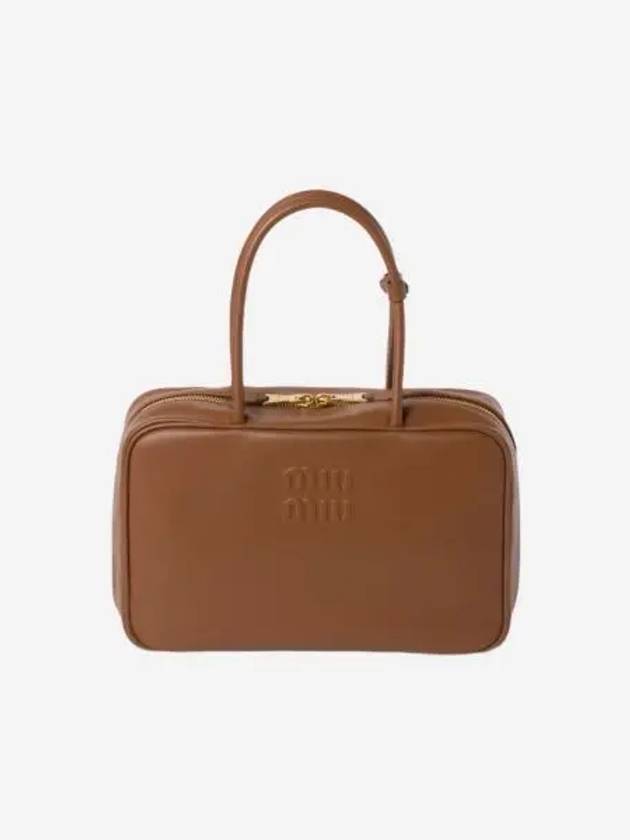 미우 미우 가죽 탑 핸들백 코냑 Miu Miu Leather Top Handle Bag Cognac