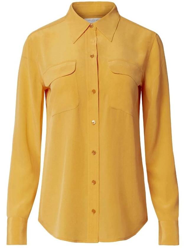 24SS EQUIPMENT Slim Fit Silk Shirt Q23E231APRICOT