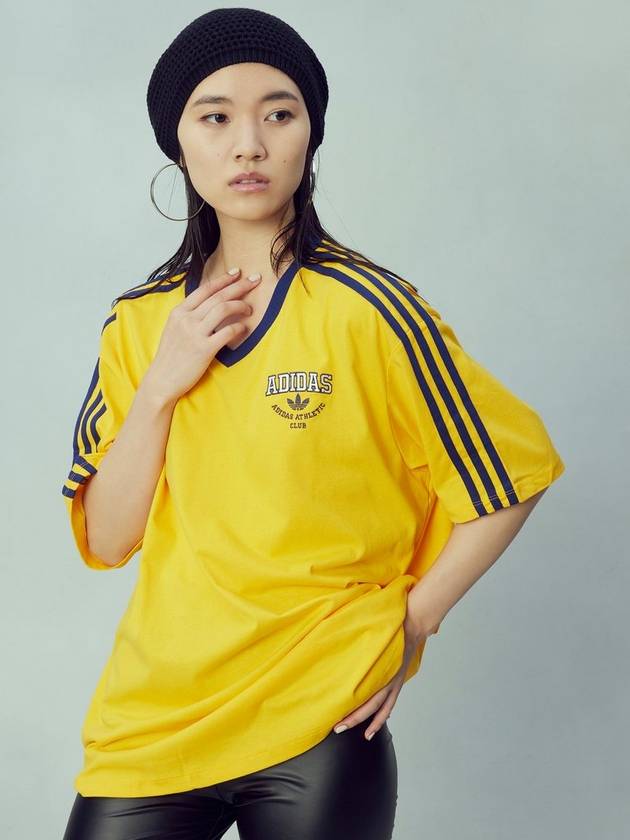 아디다스 재팬 브이넥 축구티 블록코어룩 럭비티