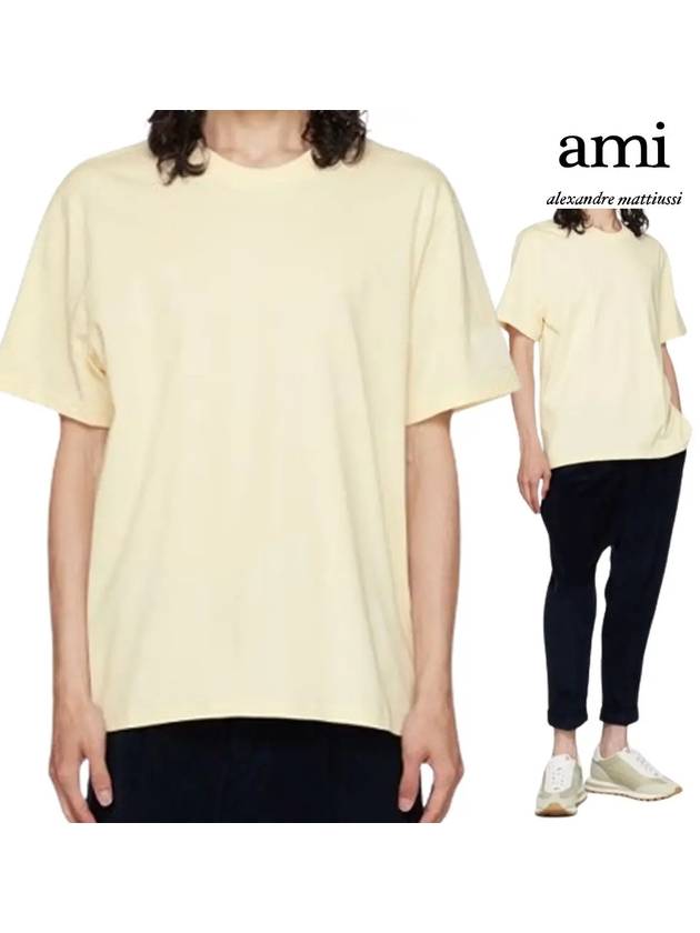 아미 헤비웨이트 GOTS 백 로고 탑 반팔티셔츠 아이보리