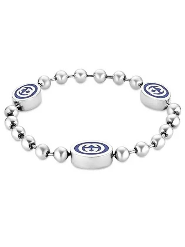 구찌 인터로킹 G 불 체인 팔찌 실버