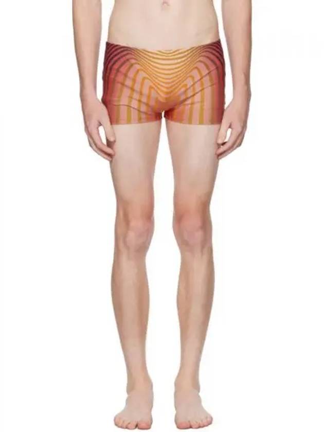 Jean Paul Gaultier 레드 & 오렌지 더 바디 모핑 스윔 쇼츠 KK9539273B