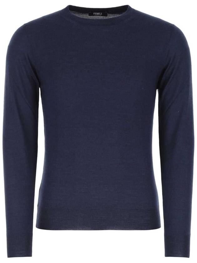 FEDELI 다크 블루 캐시미어 혼방 스웨터 5UI07119 19