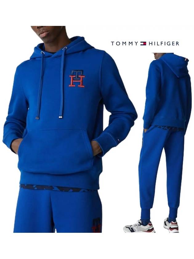 타미힐피거 후드티 TH 시그니처 로고 후디 블루 TOMMY HILFIGER 빅사이즈후드