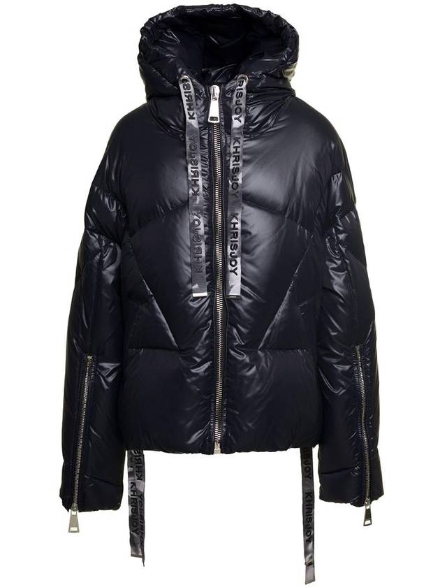 KHRISJOY AFPW001NNYLBK01 후드가 달린 블랙 & 39 Puff Khris Iconic& 39 오버사이즈 다운 재킷 폴리에스테르 여성용