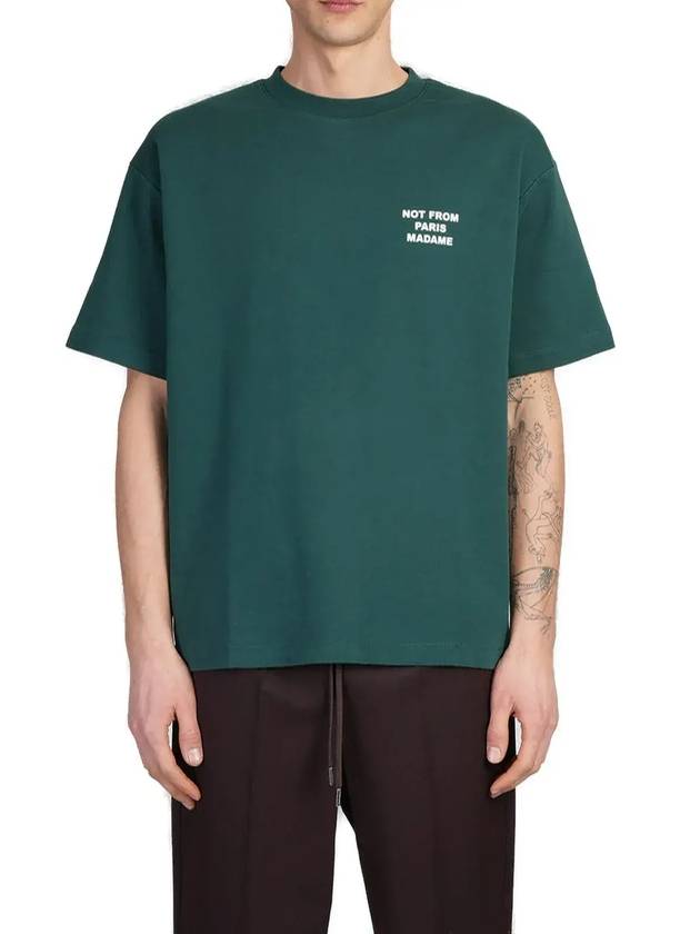 Funny Mr. 슬로건 프린트 크루넥 티셔츠 PERMTS203CO002_DGN