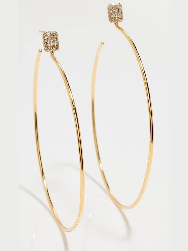 18k 바게트 드롭 후프 귀걸이 18k Baguette Drop Hoop Earrings