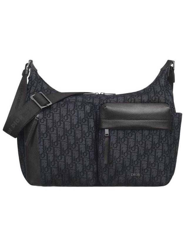 디올 미디움 라이더 소프트 호보 백 디올 오블리크 자카드 앤 그레인드 카프스킨 블랙 1ESME190YKS H03E