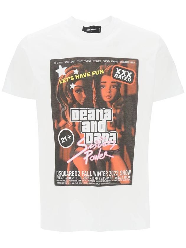 디스퀘어드2 시가레트 반팔 티셔츠 화이트