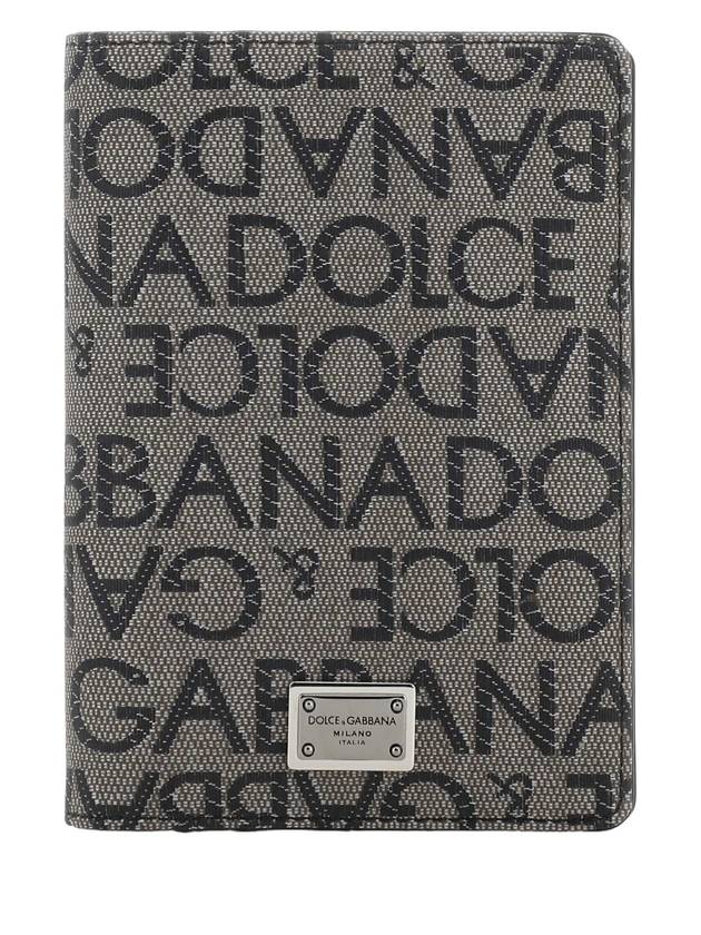 돌체앤가바나 로고 자카드 카드 지갑 블랙 브라운