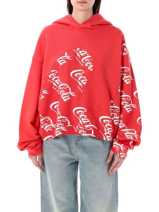 Erl X Coca Cola 프린트 소용돌이 후디