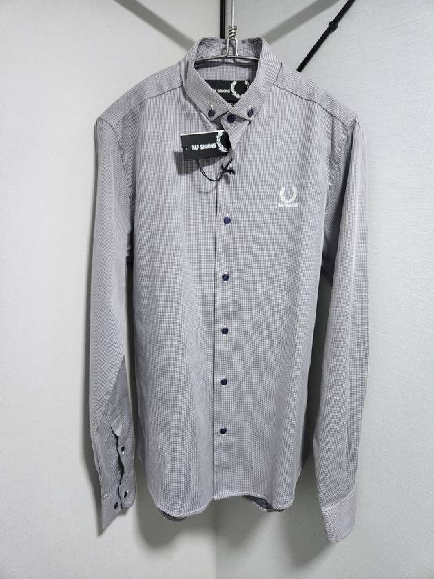 Raf simons x Fred perry 미니멀 카라 체크셔츠