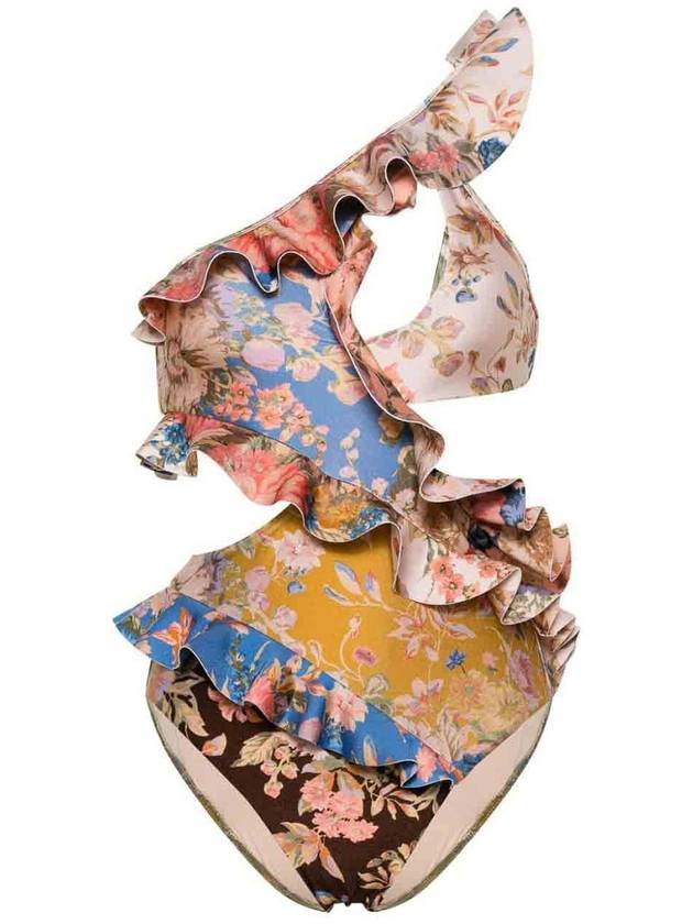 Zimmermann Floral print one-shoulder swimsuit
