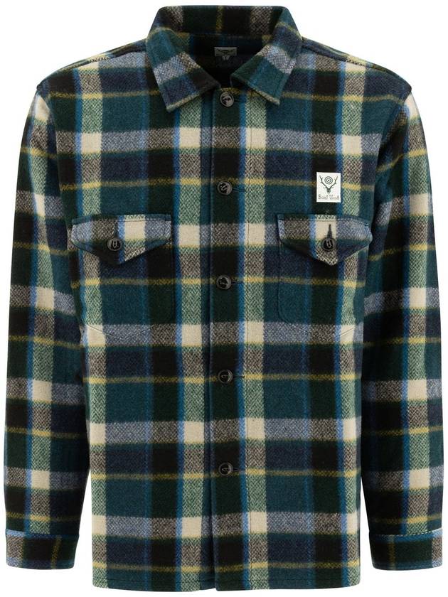 24FW 사우스투웨스트에잇 Smokey melton 울 셔츠 PU469 A 그린