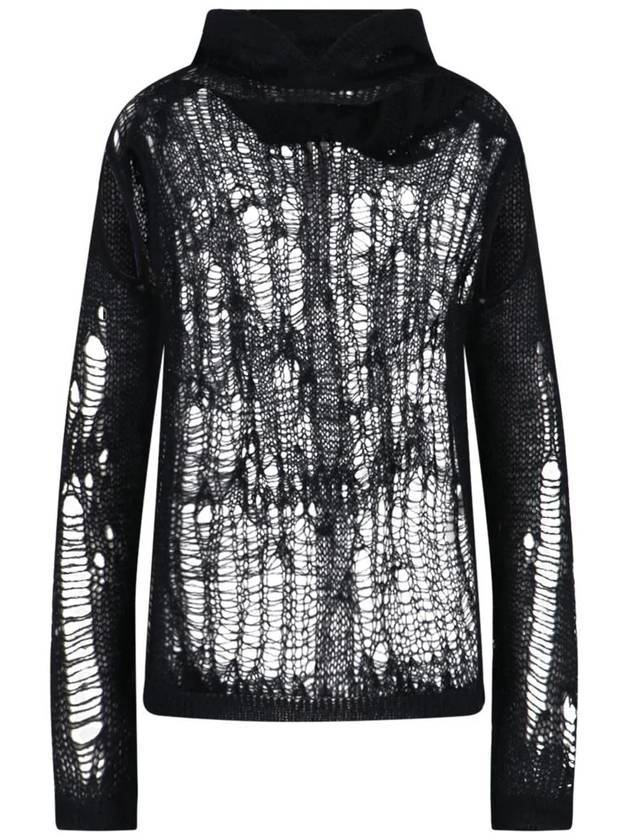 릭오웬스 스파이더 후드탑 블랙