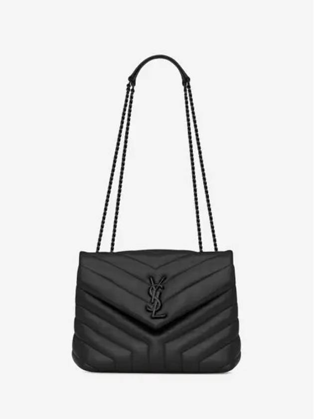 생로랑 마틀라세 Y 레더 블랙 모노그램 루루 스몰백 블랙 Saint Laurent Black Monogram Loulou Small Bag in Matelasse Y Leather Black