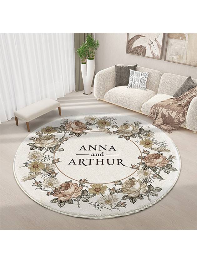 포유매트 프렌치 원형 러그 100cm