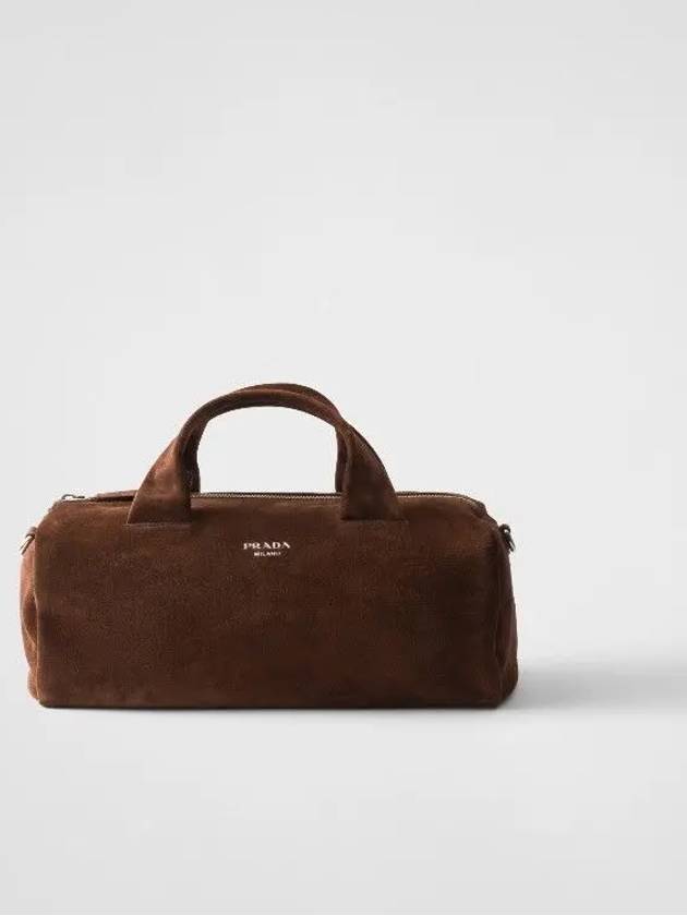 프라다 스몰 스웨이드 더플 백 브라운