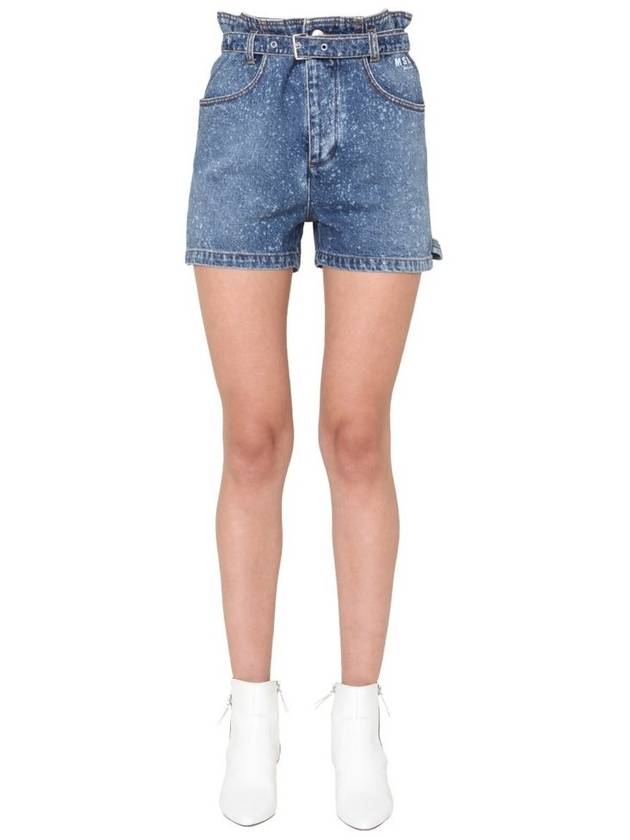 MSGM 페인트 스플래터 프린트 데님 쇼츠