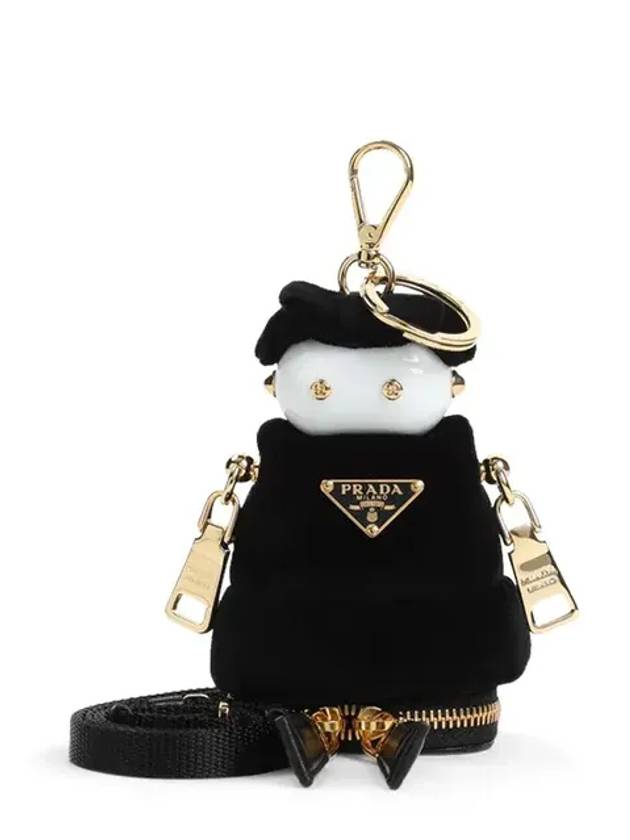 프라다 로고 플라크 후크 고정 로봇 백 매력 1TT2112C68_F0002NERO