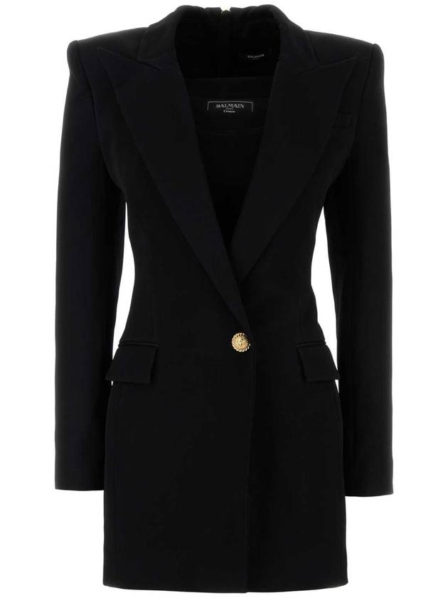 25SS Balmain 블랙 viscose 블레이저 드레스 EF1R9261MG31 0PA