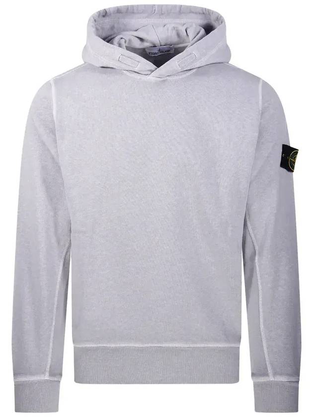 스톤아일랜드 로고 패치 후드 그레이