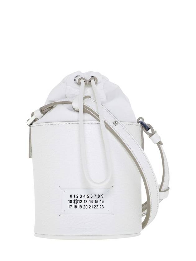메종마르지엘라 5AC 마이크로 넘버 로고 버킷 백 화이트
