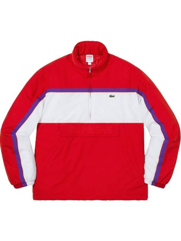 19FW 슈프림 라코스테 퍼피 하프 집 풀오버 레드 SUPREME LACOSTE PUFFY HALF ZIP PULLOVER